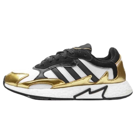 ADIDAS Tresc Run Black & Metallic Gold 90’s Inspired Design Sneakers Size 7M/8W - Picture 1 of 7